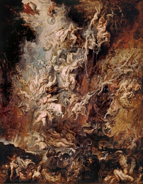 Peter Paul Rubens, Der Höllensturz der Verdammten (Christentum,Flämische Kunst,Religion,Barock,Akt,Neues Testament,Bibel,Jüngstes Gericht,Verdammte,Hölle,Apokalypse,Niederländische Kunst,Weltuntergang,Höllensturz)