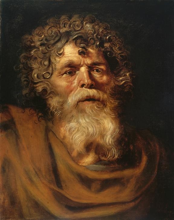 Peter Paul Rubens, Bildnis eines bärtigen alten Mannes (Flämische Kunst,Kunst,Mann,Mensch,Barock,Portrait,Niederländische Kunst,Alter Mann,Locke,Graues Haar,Brustbild,Vitalität)