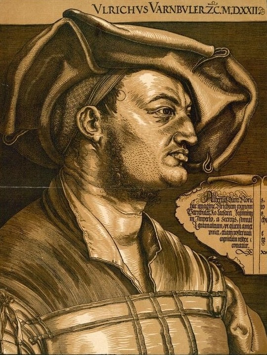 Albrecht Dürer, Ulrich Varnbüler (Kopfbedeckung,Mann,Renaissance,Portrait,Schlapphut,Brustbild,Person)