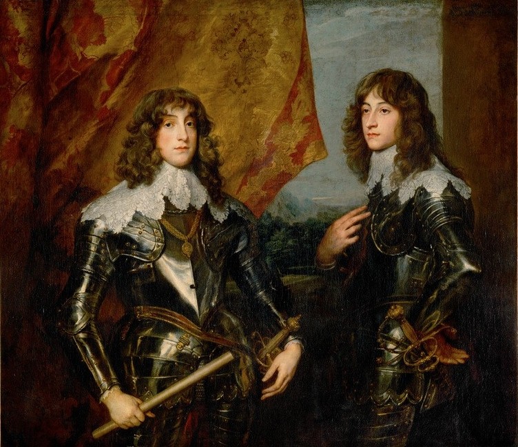 Anthonis van Dyck, Karl Ludwig von der Pfalz und sein Bruder Ruprecht (1619– 1 (Brüder, Geschwister, Rüstung, Prunk, Portraits, Gruppenbild, Kurfürsten, Persönlichkeiten, Barock, Klassiker, Wunschgröße, Wohnzimmer)