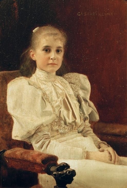 Gustav Klimt, Sitzendes junges Mädchen  (Mensch und Gesellschaft)
