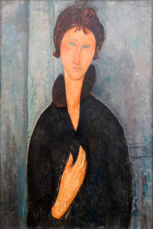 Amedeo Modigliani, Woman with Blue Eyes (Frau,Künstler,Portrait,Augen,Gesicht,Figur,Blau)