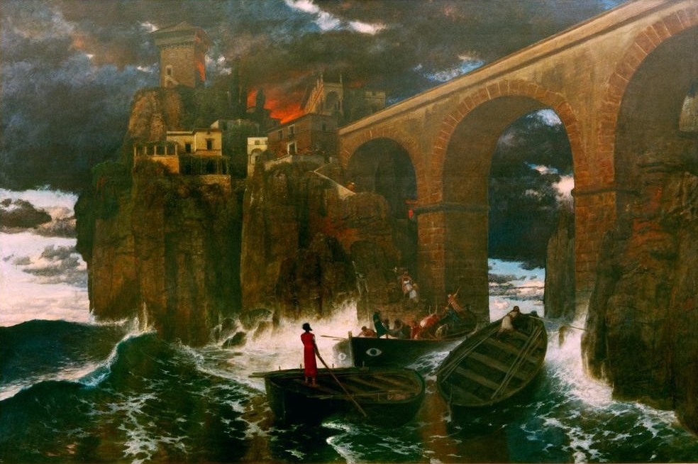 Arnold Böcklin, Überfall von Seeräubern (Boot,Deutsche Kunst,Küste,Kunst,Landschaft,Räuber,Ruderboot,Seeräuber,Überfall,Nacht,Meer,Verbrecher,Schweizerische Kunst,Gischt,Deutschrömer,Sturm,Verbrechen,Schifffahrt)