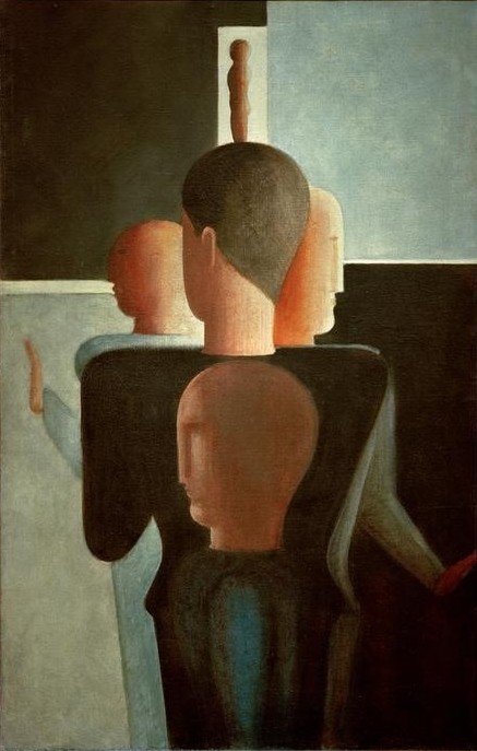 Oskar Schlemmer, Konzentrische Gruppe (Bauhaus,Deutsche Kunst,Gruppenbild,Kunst,Mensch,Abstraktion)