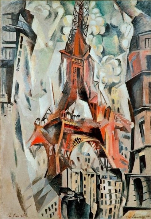 Robert Delaunay, Der Eiffelturm (Architektur,Geographie,Kubismus,Architekturdarstellung,Französische Kunst,Wahrzeichen,Topographie)