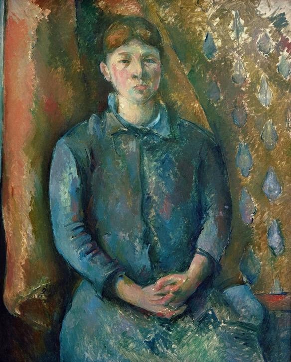 Cézanne, Portrait de Madame Cézanne (Frau,Impressionismus,Ehefrau Von Berühmten,Portrait,Künstlerfrau,Französische Kunst,Sitzen,Hände Im Schoss,Person)