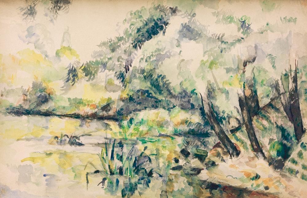 Paul Cézanne, Eau marécageuse (près de Melun?) (Landschaft,Impressionismus,Französische Kunst,Sumpf)
