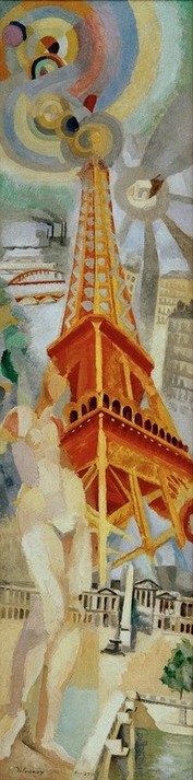 Robert Delaunay, Ville de Paris – La femme et le tour (Architektur,Frau,Geographie,Kunst,Kubismus,Architekturdarstellung,Französische Kunst,Wahrzeichen,Topographie)