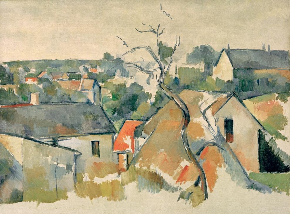 Paul Cézanne, Les toits (Architektur,Dach,Impressionismus,Stadtansicht,Architekturdarstellung,Französische Kunst,Dachlandschaft,Stadtlandschaft)