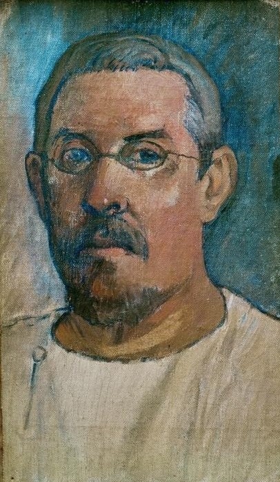 Paul Gauguin, Selbstbildnis (Künstler,Maler (Künstler),Mann,Selbstbildnis,Portrait,Letzter,Letzte,Letztes,Französische Kunst,Person)