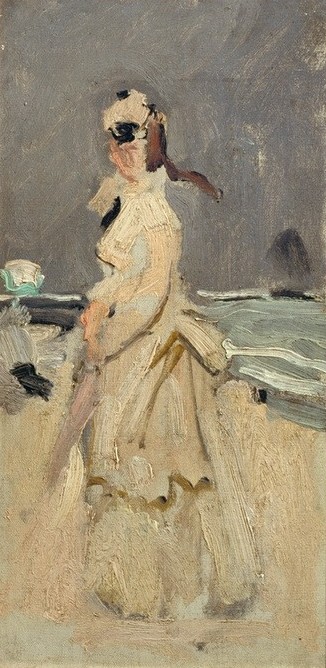 Claude Monet, Camille sur la plage (Damenmode,Frau,Kunst,Landschaft,Maler (Künstler),Mode,Freizeit,Seebad,Spaziergang,Strand,Impressionismus,Sommerurlaub,Ehefrau Von Berühmten,Portrait,Künstlerfrau,Sonnenschirm,Französische Kunst,Kleidung (Allgemein),Ganzfigurig,Person)