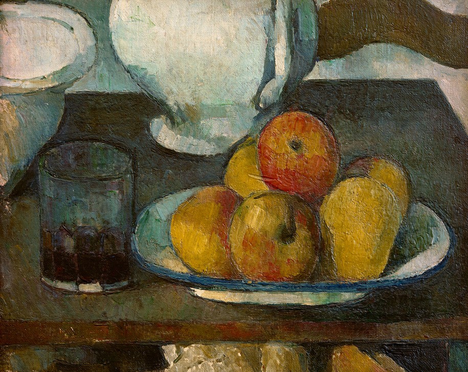 Paul Cézanne, Stilleben mit Äpfeln und Weinglas (Apfel,Kunst,Obst,Impressionismus,Nahrungsmittel,Stillleben,Französische Kunst)