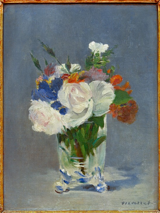 Edouard Manet, Blumen in einer Kristallvase (Kunst,Stillleben,Blumenstrauss,Vase,Französische Kunst,Blume)