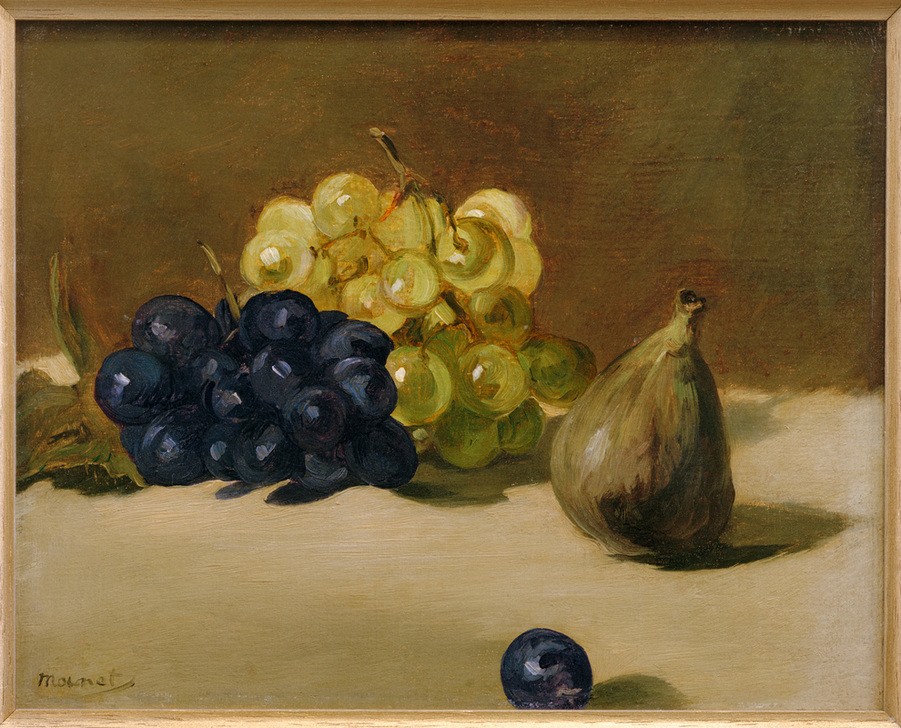 Edouard Manet, Weintrauben und Feige (Früchte,Kunst,Obst,Feige,Stillleben,Französische Kunst,Weintraube)