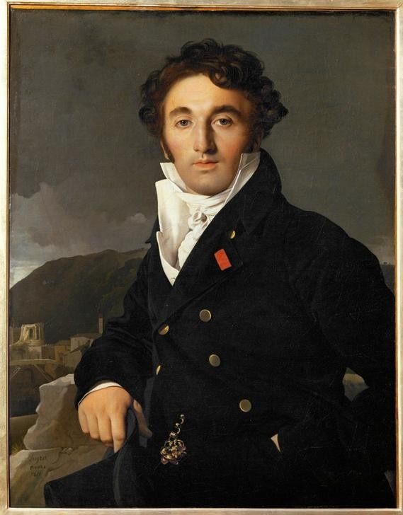 JEAN-AUGUSTE-DOMINIQUE INGRES, Charles Cordier (Geschichte,Herrenmode,Beamter,Kunst,Mann,Mensch,Mode,Halstuch,Klassizismus,Portrait,Empire,Französische Kunst,Kleidung (Allgemein),Halbfigur,Stehkragen)