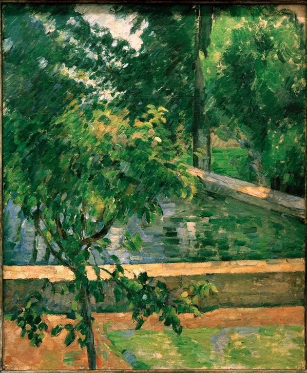 Paul Cézanne, Le Bassin du Jas de Bouffan (Landschaft,Park,Impressionismus,See,Französische Kunst,Gartenteich,Garten)