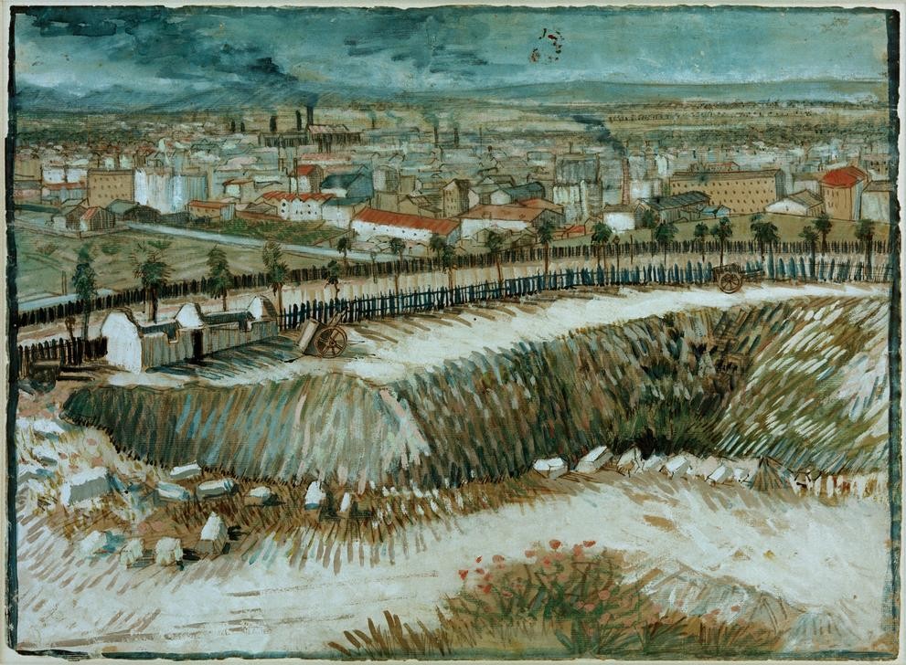 Vincent van Gogh, Industrielandschaft – Am Stadtrand von Paris nahe Montmartre (Geschichte,Industrie,Luftverschmutzung,Technik,Fabrik,Industrialisierung,Niederländische Kunst,Industrielandschaft,Stadtrand)