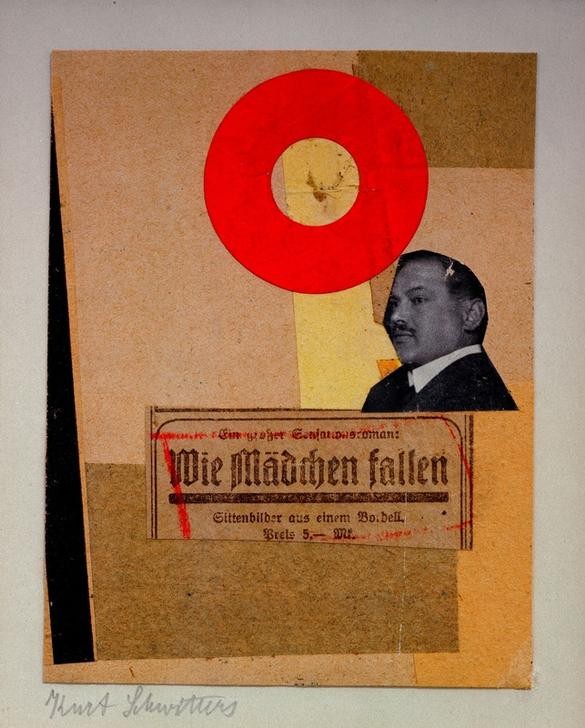 Kurt Schwitters, Ohne Titel (Wie Mädchen fallen) (Abstraktion, Collage, Zeitungsausschnitte, Papierschnipsel, Dadaismus, Merzbilder,  Wohnzimmer, Wunschgröße,)
