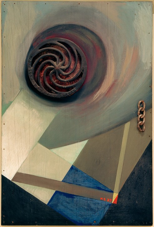 Kurt Schwitters, Merzbild mit Kette (Dadaismus,Deutsche Kunst,Kette (Schmuck),Kunst,Wirbel (Form))
