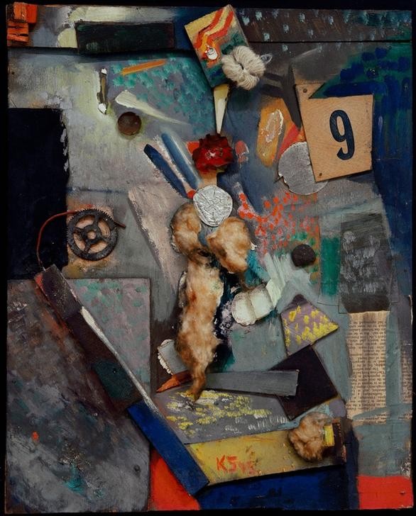 Kurt Schwitters, Ohne Titel (Merzbild 9) (Dadaismus,Deutsche Kunst,Kunst)