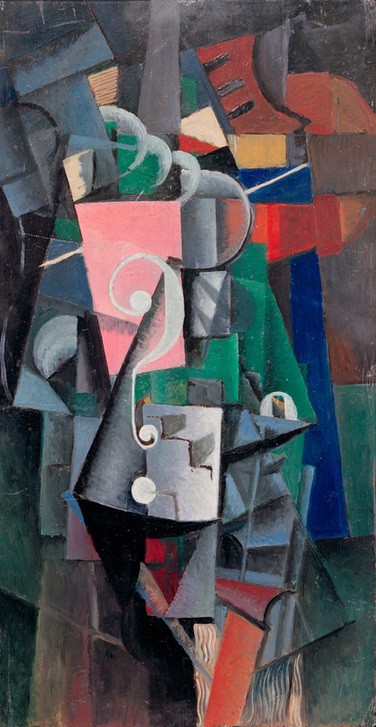 Kasimir Malewitsch, Station ohne Halt. Kunzewo (Wunschgröße, Malerei, russische Avantgarde, Kubismus, geometrische Formen, abtrakt, Fragezeichen,  Klassische Moderne, Business, Büro, Wohnzimmer, Treppenhaus, bunt)