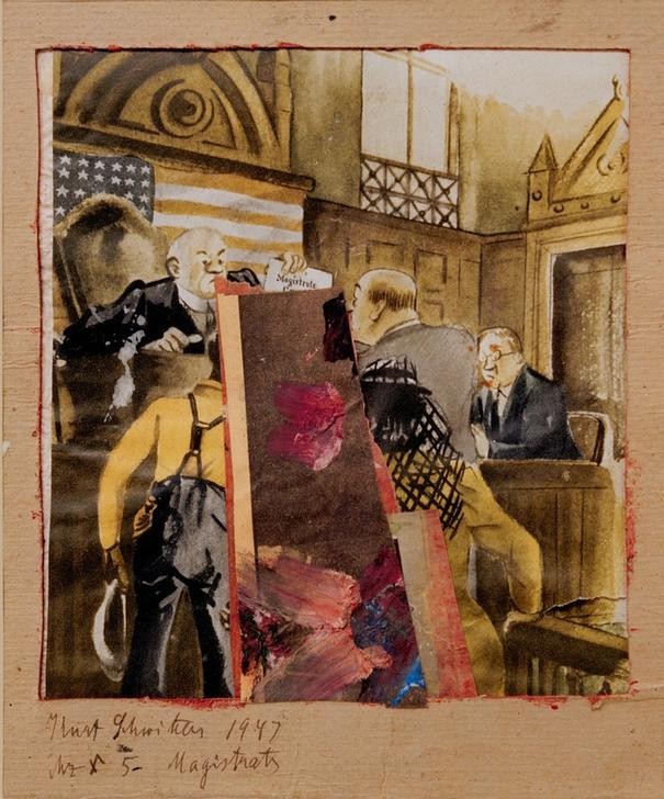 Kurt Schwitters, Mz X 5 Magistrats (Dadaismus,Deutsche Kunst,Gericht (Justiz),Richter (Recht),Kunst,Prozess)
