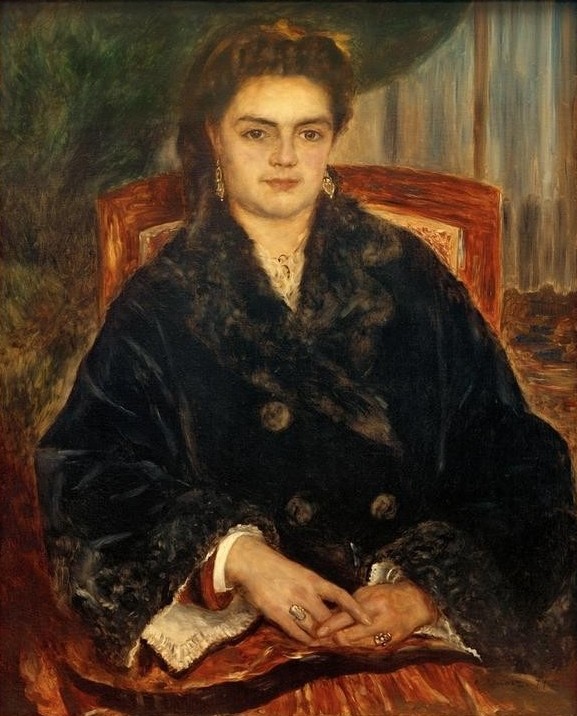 Pierre-Auguste Renoir, Madame Edouard Bernier (Frau,Kunst,Mensch,Impressionismus,Portrait,Französische Kunst,Sitzen,Halbfigur)