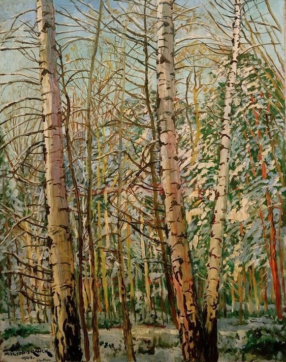 Philipp Franck, Birken im Schnee (Deutsche Kunst,Jahreszeiten,Kunst,Landschaft,Winter,Wald,Impressionismus,Schnee,Birke,Baum)