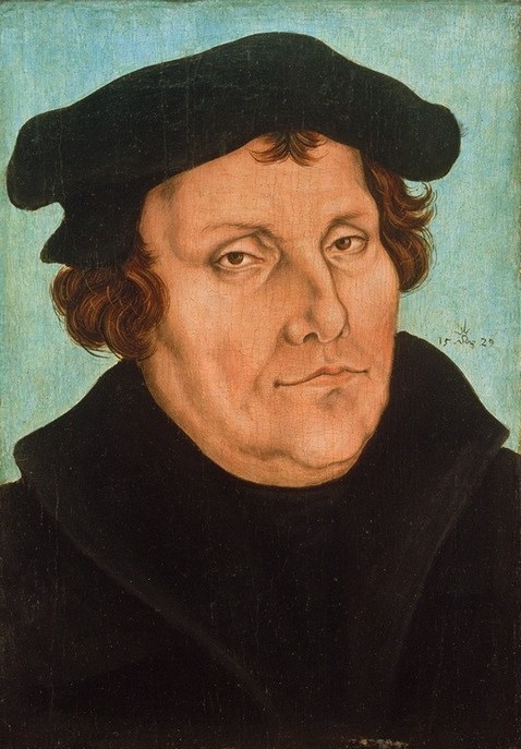 Lucas Cranach der Ältere, Bildnis Martin Luther, 1529 (Martin Luther, Religion, Reformation, Protestantismus, Portrait, Professor, Persönlichkeiten, Klassiker, Renaissance, Wunschgröße, Wohnzimmer)