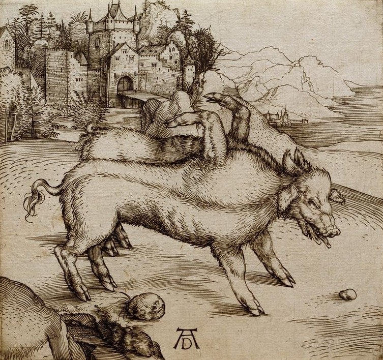 Albrecht Dürer, Die Sau von Landser (Deutsche Kunst,Kunst,Magie,Esoterik,Aberglaube,Missgeburt,Schwein,Wundergeburt,Tier,Sau)