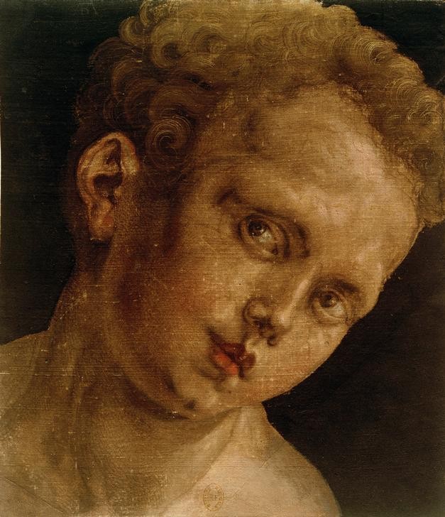 Albrecht Dürer, Knabenkopf nach rechts geneigt (Deutsche Kunst,Kind,Mensch,Renaissance,Portrait,Kopfstudie,Knabe,Kopf)