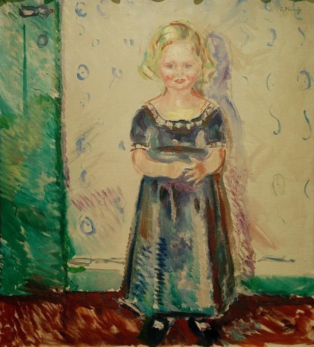 Edvard Munch, Pernille Kirkeby (Kindermode,Kind,Kunst,Mädchen,Portrait,Norwegische Kunst,Skandinavische Kunst,Privatsammlung,Ganzfigurig)