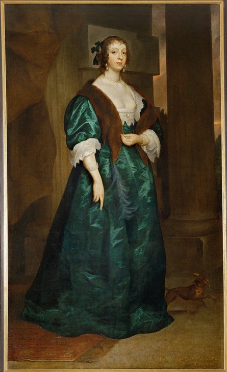 Anthonis van Dyck, Mary Fielding (Portrait, Dame, Adel, Hund,   höfisch, Eleganz, Seide, Prunk, Persönlichkeiten, Barock, Klassiker, Wunschgröße, Wohnzimmer)