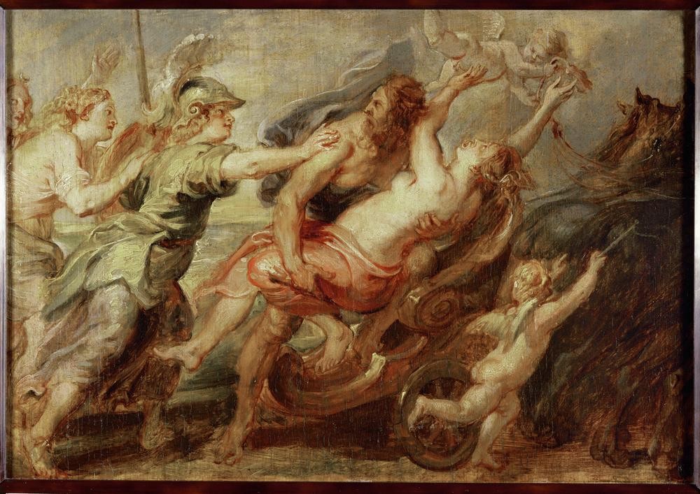 Peter Paul Rubens, Der Raub der Proserpina (Engel,Flämische Kunst,Griechische Kunst,Kunst,Mythologie,Entführung,Barock,Akt,Frauenraub,Vergewaltigung,Niederländische Kunst,Götter,Sexualität,Göttin,Unterwelt,Kore,Griechisch-Römische Mythologie)
