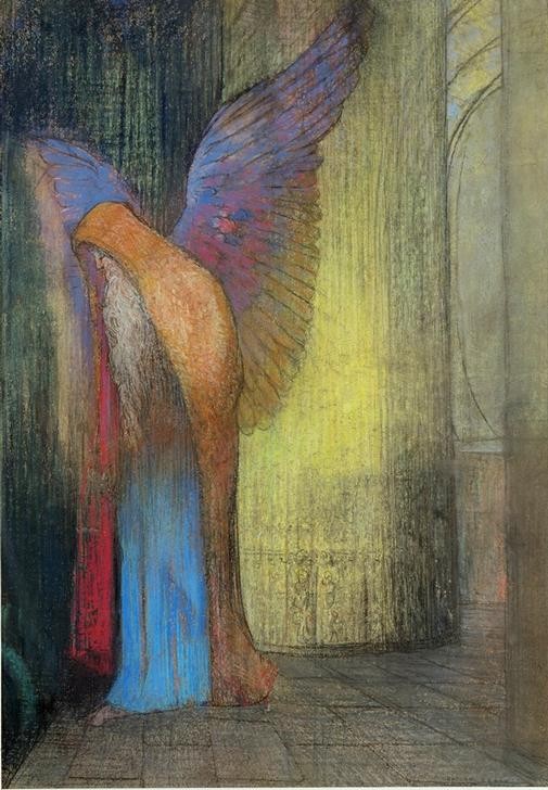 Odilon Redon, Vieillard ailé, à longue barbe blanche (Christentum,Engel,Kunst,Religion,Alter,Symbolismus,Vision,Französische Kunst,Leben Nach Dem Tode,Himmelreich,Jenseitsvorstellungen,Alter Mann)