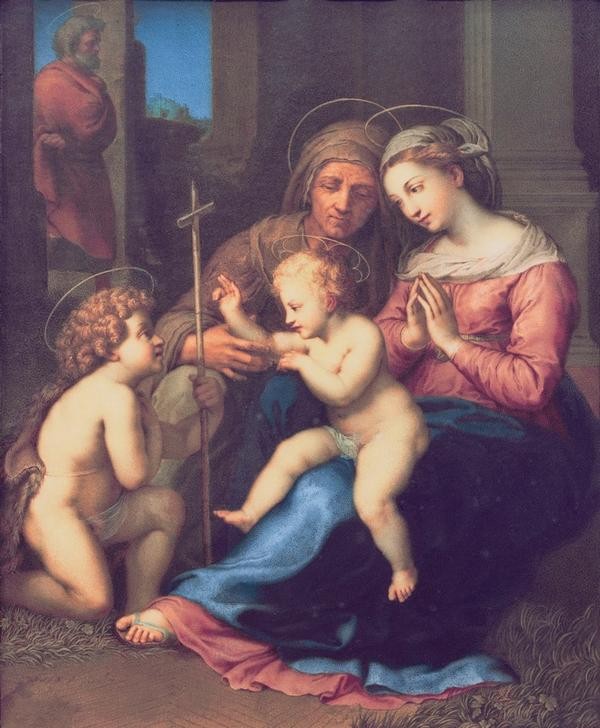 Raffael, Madonna del Divino Amore (Christentum,Religion,Renaissance,Maria Mit Kind,Bibel,Kopie,Jesusknabe,Heilige Sippe)