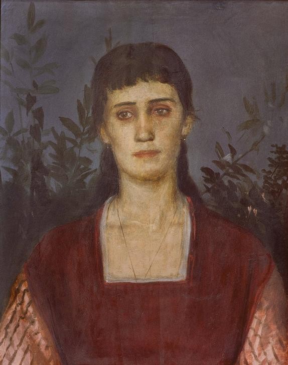 Arnold Böcklin, Bildnis der Clara Bruckmann-Böcklin (Deutsche Kunst,Frau,Mensch,Portrait,Tochter,Schweizerische Kunst,Junge Frau,Brustbild)