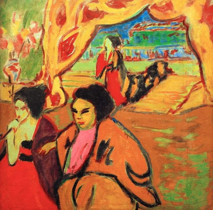 Ernst Ludwig Kirchner, Japanisches Theater (Deutsche Kunst,Japanisches Theater,Szene,Theater,Völkerkunde,Expressionismus,Die Brücke,Land Und Leute)