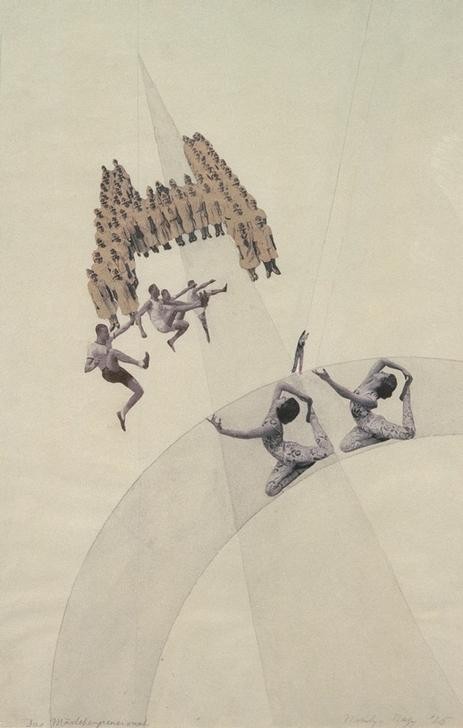 Laszlo Moholy-Nagy, Das Mädchenpensionat (Sportler,Bauhaus,Pädagogik,Tänzerin,Mädchenpensionat,Internat,Ungarische Kunst,Pensionat,Abstraktion)