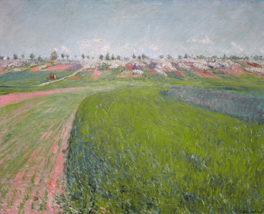 Gustave Caillebotte, Le coteau de Colombes (Kunst,Landschaft,Impressionismus,Französische Kunst,Feld,Hügel,Landwirtschaft)
