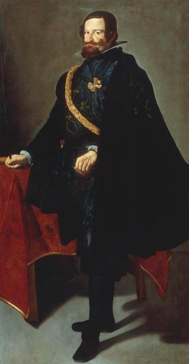 Diego Rodriguez de Silva y Velasquez, Herzog von Olivares  (Geschichte,Herrenmode,Kette (Schmuck),Kunst,Mann,Mode,Politiker,Barock,Portrait,Spanische Kunst,Ordenskette,Ganzfigurig,Person)