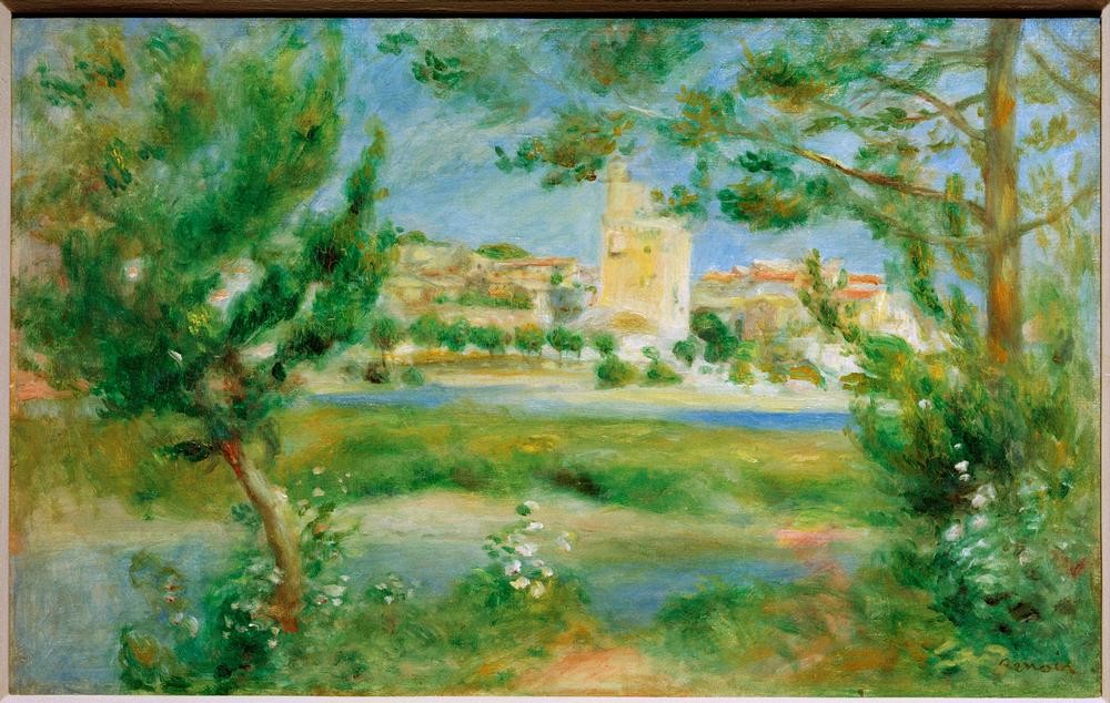Pierre-Auguste Renoir, Villeneuveles-Avignon (Festung,Geographie,Landschaft,Maler (Künstler),Stadt,Turm,Impressionismus,Stadtansicht,Französische Kunst,Topographie)