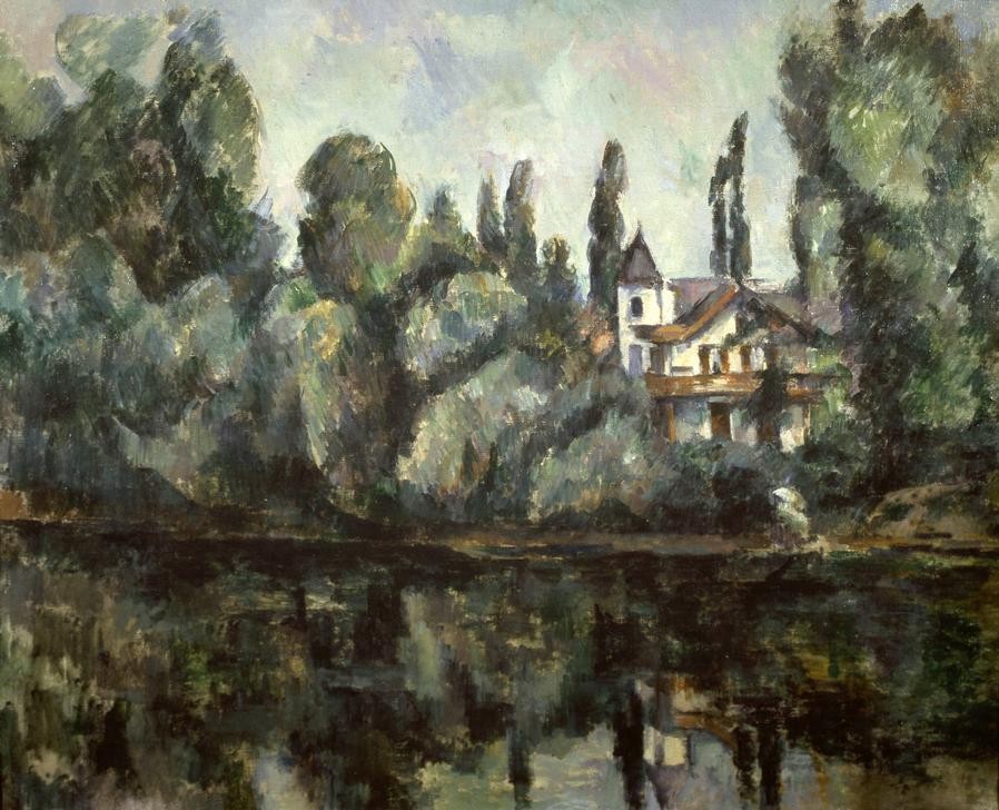 Paul Cézanne, Bords de la Marne (Kunst,Landschaft,Impressionismus,Fluss,Französische Kunst,Ufer)
