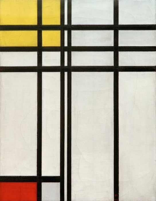 Piet Mondrian, No. I: Opposition de Lignes, de Rouge et Jaune (Geometrie,Kunst,Abstrakte Kunst,Niederländische Kunst,Farben,De Stijl,Rot,Rechteck,Gelb,Parallelismus,Neo-Plastizismus)