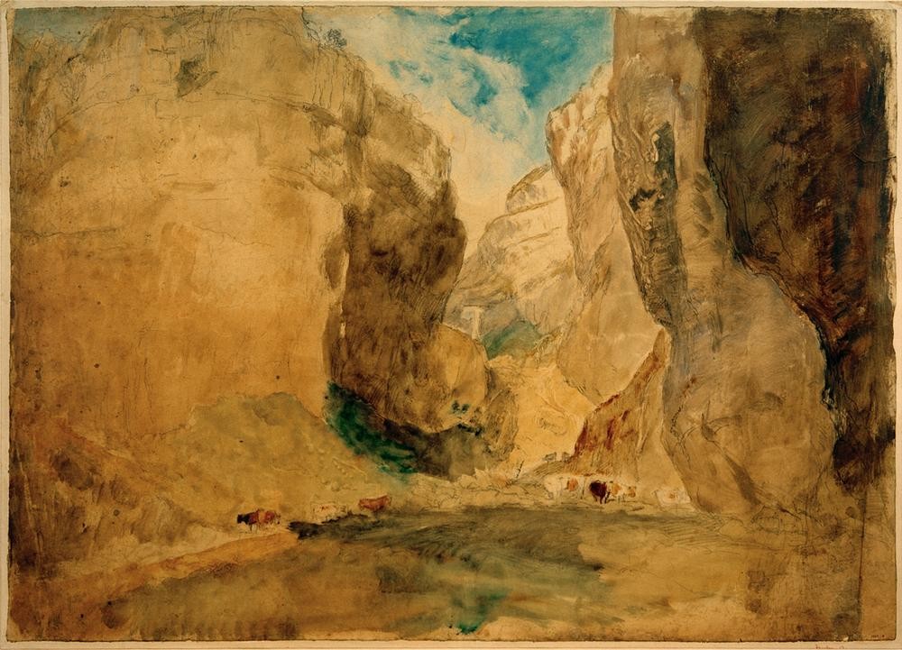 JOSEPH MALLORD WILLIAM TURNER, Gordale Scar (Geographie,Kunst,Landschaft,Schlucht,Felsen,Englische Kunst,Romantik,Topographie)