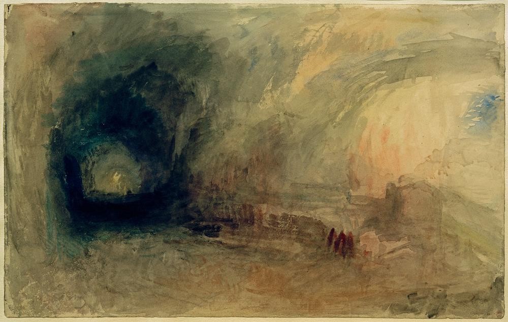 JOSEPH MALLORD WILLIAM TURNER, A Mountain Pass (Gebirge,Kunst,Landschaft,Englische Kunst,Romantik,Pass (Gebirge))