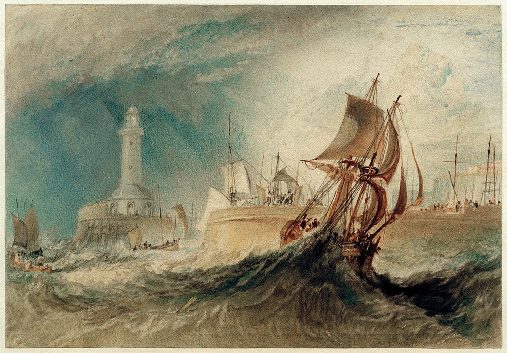 JOSEPH MALLORD WILLIAM TURNER, Ramsgate (Hafen,Kunst,Leuchtturm,Schiffstypen,Segelschiff,Meer,Marinemalerei,Englische Kunst,Welle,Romantik,Sturm,Schifffahrt)