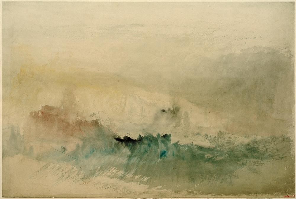 JOSEPH MALLORD WILLIAM TURNER, A Stormy Sea (Kunst,Landschaft,Meteorologie,Wetter,Meer,Englische Kunst,Welle,Romantik,Schlechtes Wetter,Sturm)