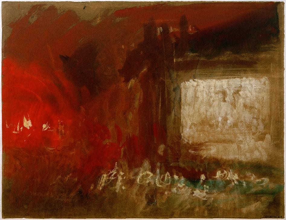 JOSEPH MALLORD WILLIAM TURNER, A Study of Firelight (Venice?) (Feuer,Kunst,Unfall Und Unglück,Englische Kunst,Romantik,Feuerschein,Brand)