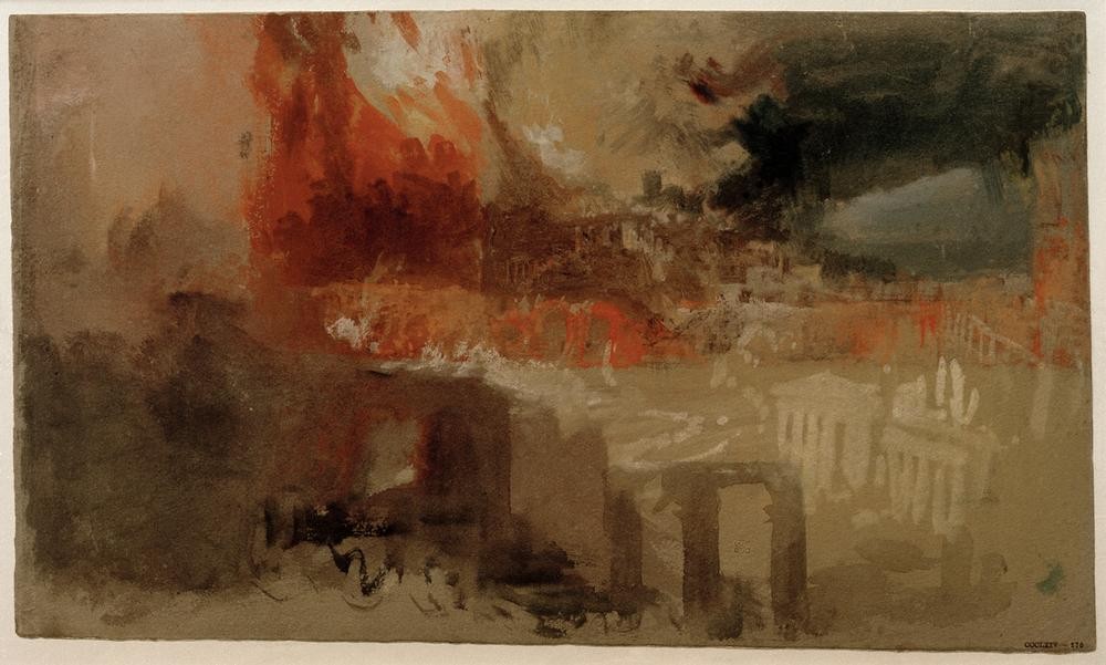 JOSEPH MALLORD WILLIAM TURNER, The Burning of Rome (Feuer,Geschichte,Kunst,Katastrophe,Stadtansicht,Englische Kunst,Römisches Reich,Grossbrand,Brand)